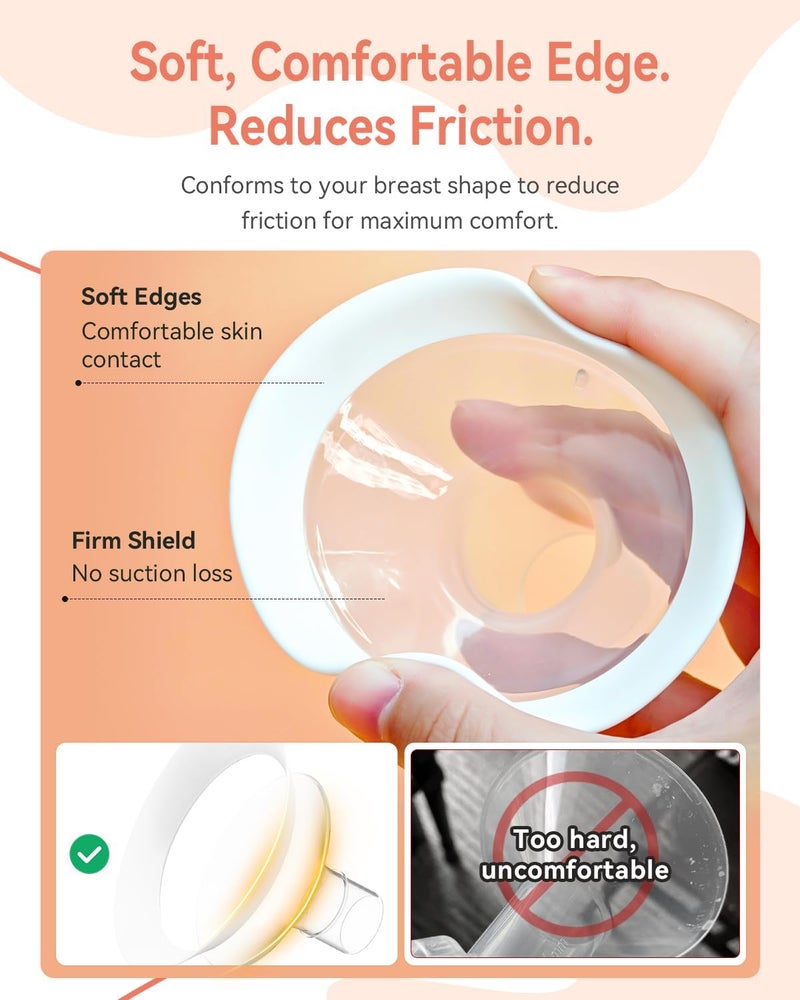 MilkFlow Breast Flanges 29mm 2-Pack for Medela Pump in Style, Symphony, Freestyle, Sonata, Maxflow and Lansinoh Signature Pro Breast Pumps - Image 3